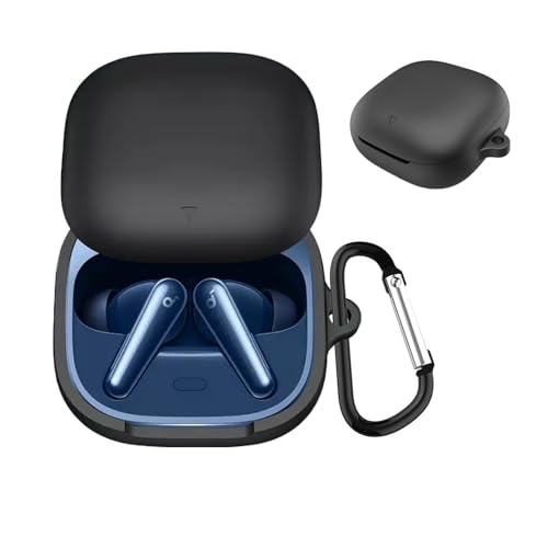 [2026�V�o��]KANOYO For Anker Soundcore Liberty 5��p �V���R�[���P�[�X �ی�J�o�[ �S�ʕی� �w��h�~ ���h�~ ����h�~ �ϏՌ��A�y�ʃR���p�N�g ���������܂܏[�d�\ �J���r�i�t���i�u���b�N�j