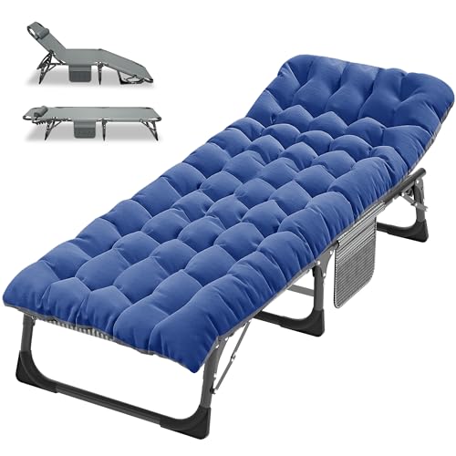Image of ABORON Camping Cot for Adult Extra Wide, Heavy-Duty 1200D Oxford Cot for Sleeping, Portable Folding Camp Bed with Mat