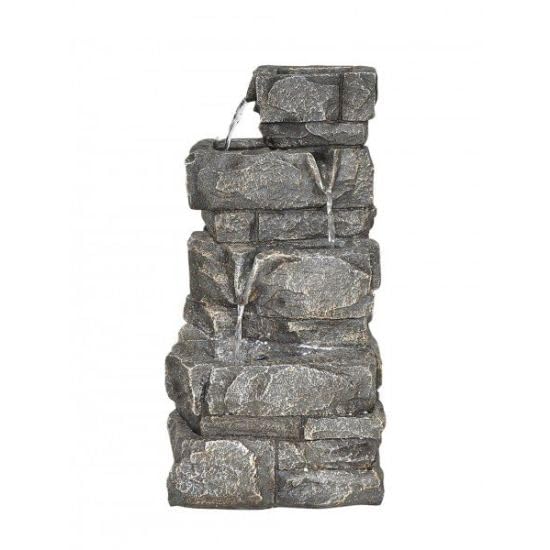 Aqua Creations 3 Drop Rockface Rock Effect Solar Powered Water Feature With Algae Tablets