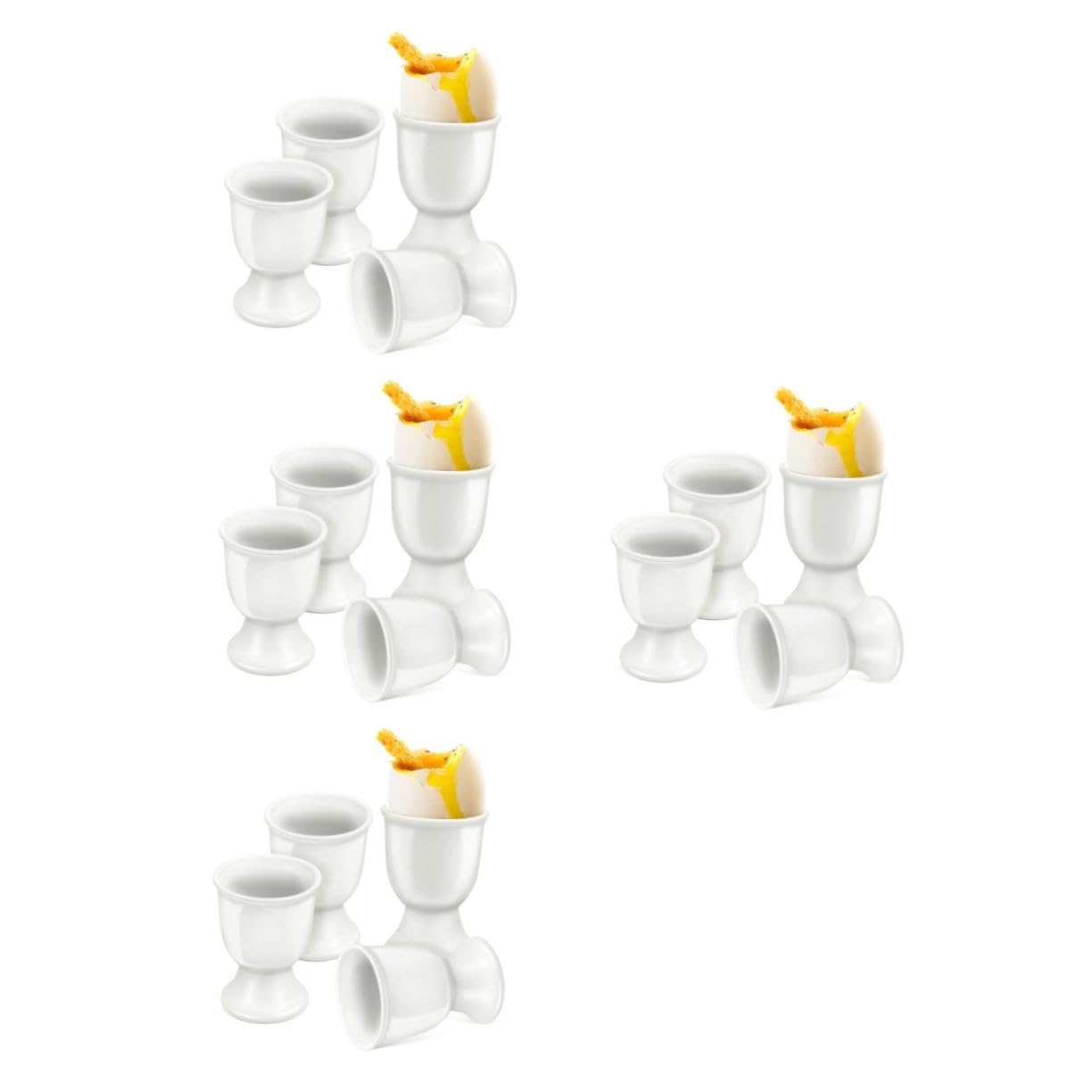 Coquetiers en céramique, pour toute table de petit-déjeuner, œufs durs et mous (16 pièces)