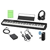 【専用ヘッドホン＆ワイヤレスアダプター付き！】CASIO カシオ 電子ピアノ DigitalPiano 88鍵盤 Privia PX-S1100 本体 (ヘッドホンセット, ブラック BK)