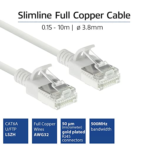 ACT CAT6a Network Cable, U/FTP LSZH LAN Cable, Thin 3.8 mm Slimline, Flexible Snagless CAT 6a Cable with RJ45 Connector - Image 3