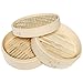 Juvale 3-Piece Set 10 Inch Bamboo Steamer Basket for Dim Sum, Buns, and Dumplings