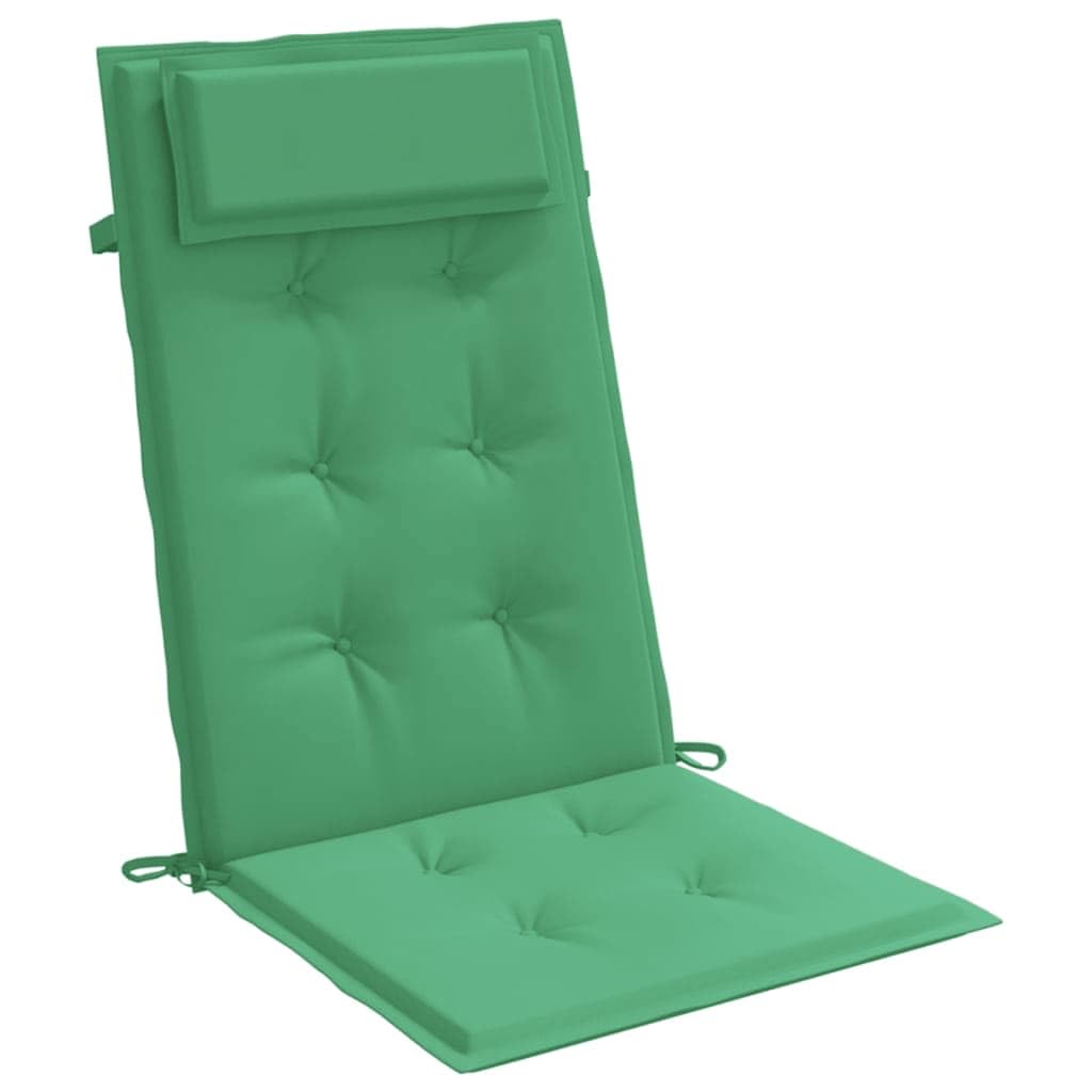 vidaXL Cuscini per Sedia con Schienale Alto 2 pz Verde Tessuto Oxford