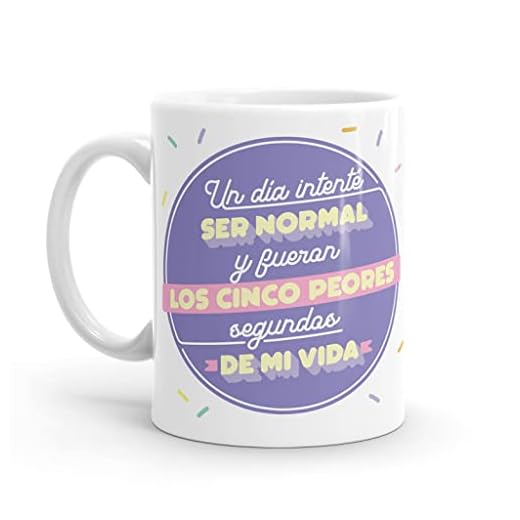 Puterful - Taza de Cerámica Con Frase Divertida 'Un Día Intenté Ser Normal' - Taza Original para Café - 325ml