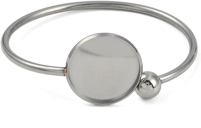 LiQunSweet Cabochon Bases Bezel 304 Stainless Steel Cuff Blank Bangle for DIY Jewelry Bracelets Making Supplies Decoration - Image 2