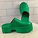 Platform Clogs Mules for Women Slip On Closed Toe Sandals Non-Slip Thick Sole Waterproof Slippers Green