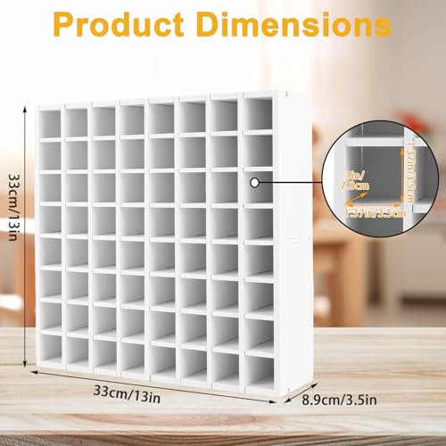 ASelected Acrylic Paint Organizer, 2 PCS, 64 Grids, 33x33x8.9cm, White | PVC Marker Organizer, Craft Paint Storage, For 2oz Acrylic Paints, Oil-Based Watercolor Paints by ASelected - Used condition - Image 2