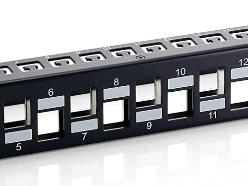 Equip Pannello Patch A 24 Porte RJ45 Cat6A 19'' 1HE Schermato Nero - 3