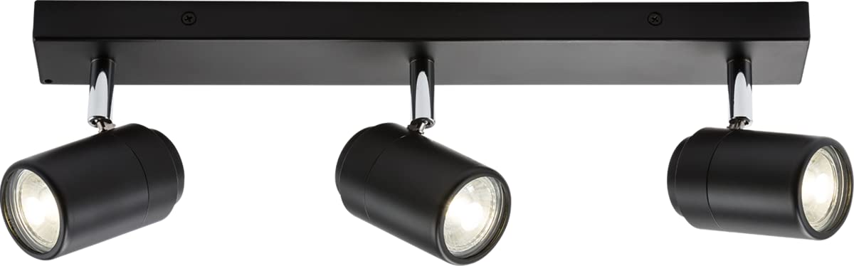 GU10 Triple Bar Spotlight - Matt Black - 230V - IP44 Rated - 20W Max Per Lamp