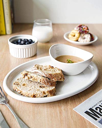 Le Tauci Ice Cream Bowls 10 Ounce, Ceramic Small Bowls For Side Dishes, Dessert, Snack, Fruit, Dipping Sauce Bowls, Microwave Oven Dishwasher Safe - 5.5 Inch, Set Of 6, White #TOP4