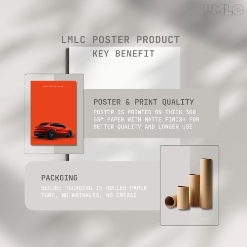 Image of Live Mad Live Crazy Porsche Cayenne Portrait Single Wall Paper Poster, A3 Size, 16.5L X 11.7W Inches Unframed Art Prints - Home, Bedroom, Living Room & Decor - Aesthetic, Matt Finish, Frame Not Included