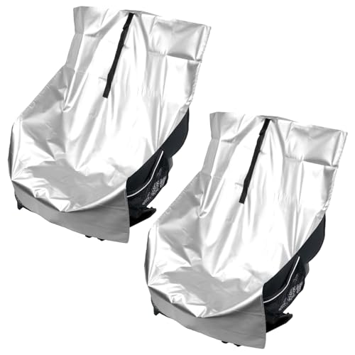 2pcs Baby Car Seat Sun Shade Covers, 38.54x28 Inch Thick Oxford Cloth Insulated Cover Universal Travel Accessories for Most Baby Car Seats (Silver)