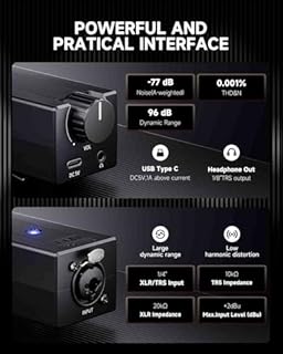 Donner EM1 Portable Analog Headphone Amplifier, Rechargeable in-Ear On-Ear Monitor Amplifier Stereo Headset Earphone Amp, with Volume Control, Audio Booster, XLR, TRS Input, 3.5mm Output Jack, Black