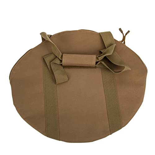 SECFOU Cast Iron Pan Container Portable Storage Bag Khaki Thickened Oxford Cloth Outdoor Camping Supplies Carrying Bag for Frying Pans and Skillets
