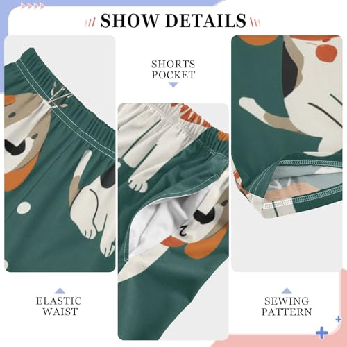 ZZXXB Beagle Christmas Snow Boys Long Pants Soft Trousers Elastic Waist Kids Lounge Bottoms with Pockets S-XL4