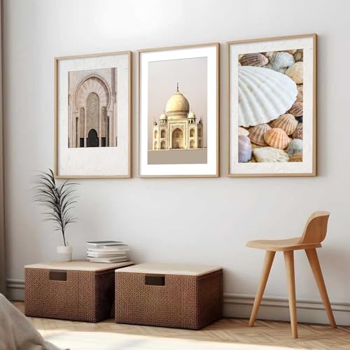 Image of HOTHOUSE Decorative Modern Wall Art Print With Frame Abstract Paintings For Living Room Bed Room Hotel Wall Decor Digital Reprint Set of 3 (10X13 inch)