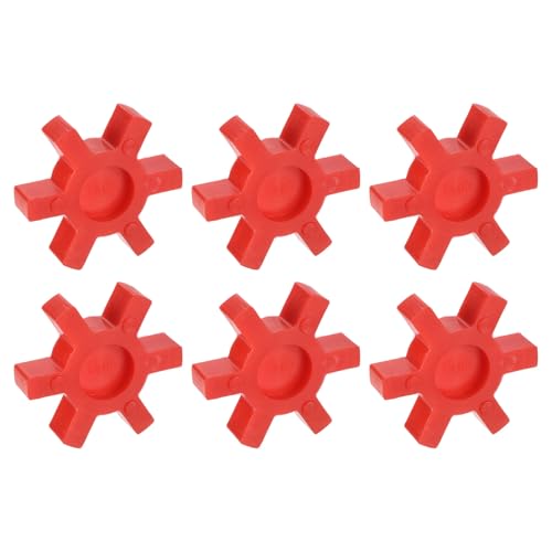 uxcell - uxcell 6pcs L110 Jaw Coupling Insert, Urethane Flexible Solid Type Jaw Coupling Center Insert for L Jaw Coupling L-Jaw Coupler Set, Red