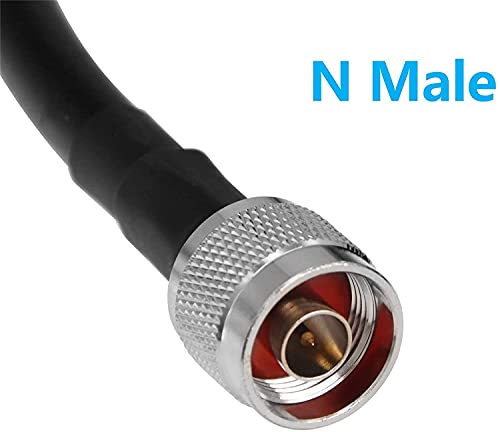 Image of Low-Loss Coaxial Extension Cable (50 Ohm) SMA Male to N Male Connector,Pure Copper Coax Cables for 3G /4G /5G /LTE /ADS-B /Ham /GPS /WiFi /RF Radio to Antenna or Surge Arrester Use (Not for TV) (1.5 ft)