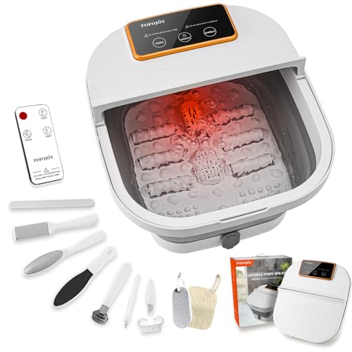 FOFOJÔY Collapsible Foot Spa with Heat and Remote Control, Massage Rollers, Bubble, Foot Pedicure...