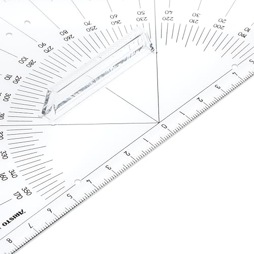 Aristo AR1558/2 Kursdreieck Sea (Hypothenuse 22,5 cm, aus glasklarem Plexiglas, Plexiglasgriff, Maß Skala 20 cm, für Navigation in Luft und Seefahrt) 1 Stück, transparent