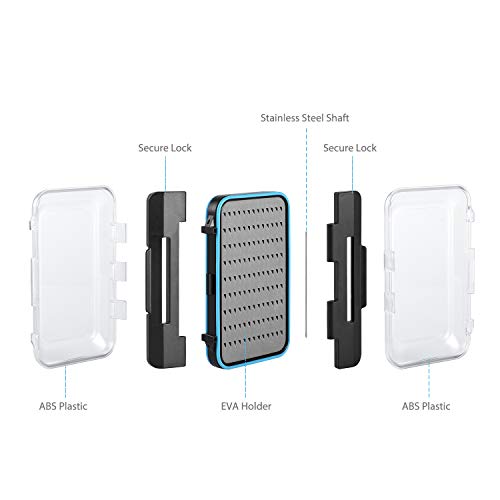 Image of Magreel Waterproof Fly Fishing Box, Two Sided Lightweight Flies Lure Case, Easy Grip Transparent Fishing Box-Multiple Sizes