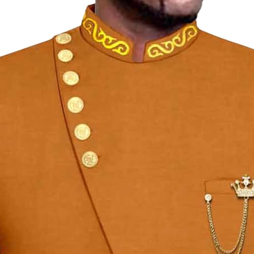 Men's Double Breasted Slim Fit Embroidery Suits African Chain Decorate Ethnic Suits Slim Fit Blazer Pants Outfits2