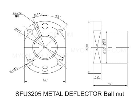 FBT Dia.25mm 3205 Anti-backlashed Ballscrew CNC Parts X Y Zkits  SFU3205 - L450 mm + Metal Deflector Ball nut + BK25 BF25 nd Support + NUT HOUSINGS + Flexible Coupler