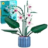 Orchid Ideas Botanicals Building Kit – DIY Artificial Flower Model with Vase, Creative Botanical Orchid Set for Adults, Relaxing Hobby Blocks Compatible with LEGO, Home Decor & Gift for Christmas