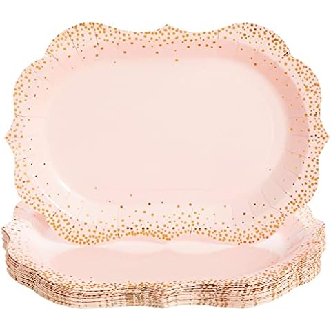 24-Pack Pink Disposable Serving Trays Cover