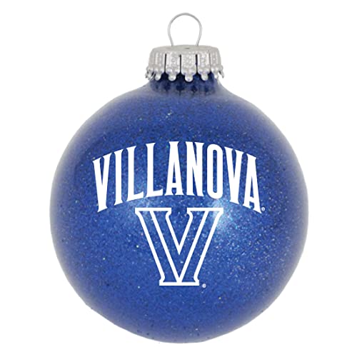 Villanova Wildcats Sparkle Ornament, 3.25 Inch Blown Glass Christmas Ornament with Official NCAA Team Logo and Colors