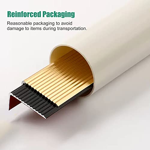 Jyhhcys 2Inch Wide Stair Edge Protectors For Wood Stairs Self-Adhesive, Indoor Outdoor Waterproof Non Skid Metal Stair Step Edge Trim, Stair Tread Edge Protectors (Color : Silver, Size : 70In/178Cm) #TOP5
