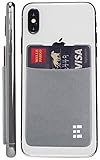 Cell Phone Credit Card Holder Stick On Wallet Case w/ RFID Blocking (Silver)