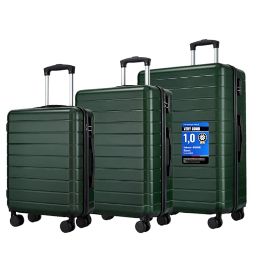 Shavont 3 Piece Suitcase Set Hard Shell Luggage Set with 4 Wheels Lightweight Large Medium Suitcase Set for Family Travel Durable Luggage Sets