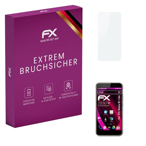 atFoliX Lámina Protectora de plástico Cristal compatible con ZTE Nubia N1 Lite Película Vidrio, 9H Hybrid-Glass FX Protector Pantalla Vidrio templado de plástico