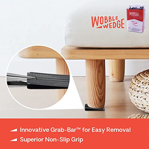 Image of Wobble Wedges Flexible Plastic Shims - Leveling Shims for Home Improvement, Furniture Levelers, Table, and Toilet for Leveling - Made in USA Plastic Wedges Shim for Appliances (Black, 300-Pack)