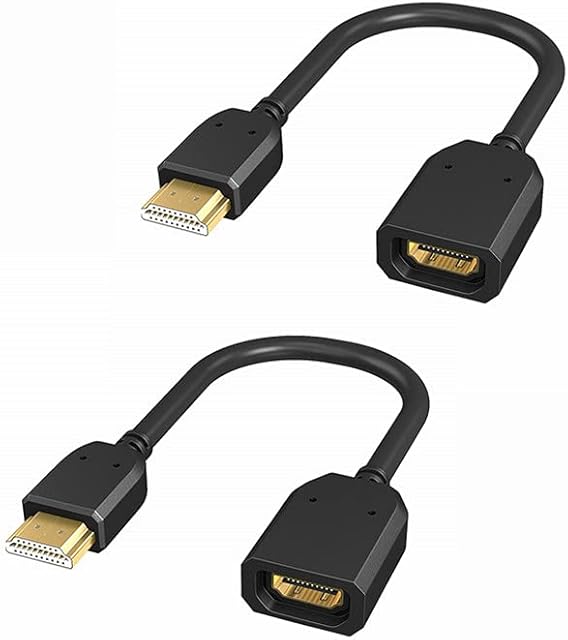 Herfair HDMI Extension Cable 4K HDMI Extender HDMI Male to Female Cable Adapter compatible with TV Stick, Roku stick, PS5, PS4, Xbox360 (2 Pack)