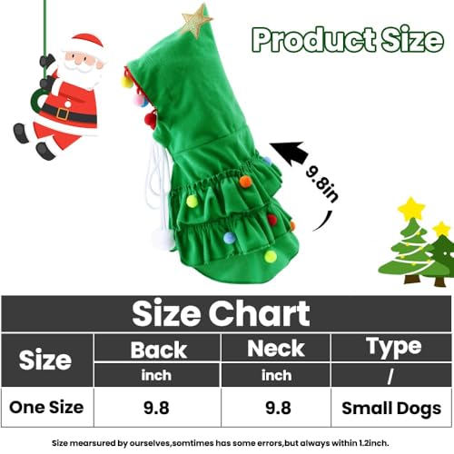 XIMISHOP Weihnachtskostüm Katzen Hunde Umhang,Katzenbekleidung Weihnachtsbaum Umhang Mit Design Stern und Bommel Klassische Grün Weihnachtskleidung Für Weihnacht Haustier Party