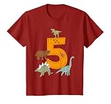 Kinder Geburtstagsshirt 5 Jahre Junge Dinosaurier Dino T-Shirt