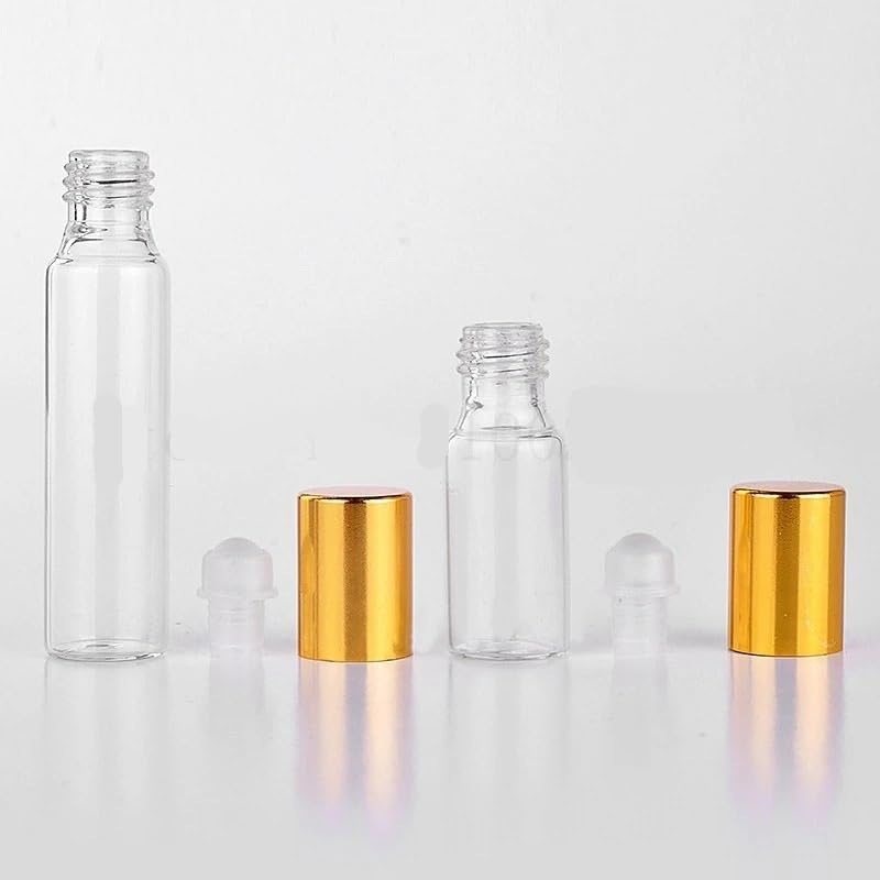 Roll On Flasche 5 Stück 10 ml nachfüllbare Parfümflaschen-Rollenflaschen for ätherische Öle, Fläschchen, leere Probenrolle