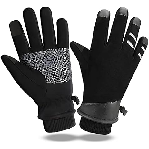 Cevapro Cycling Gloves Men Women Waterproof Winter Gloves Windproof Touchscreen Gloves for Cycling Running Skiing Hiking Mountaineering (Black, XL) Cover