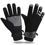 Cevapro Winterhandschuhe wasserdichte Skihandschuhe Snowboard Handschuhe mit Touchscreen für Herren Damen zum Wintersport wie Skifahren Laufen Wandern Bergsteigen Radfahren (Schwarz, L)