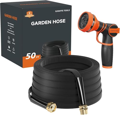 Giraffe Tools 50FT Garden Hose Lightweight Lay Flat Water Hose