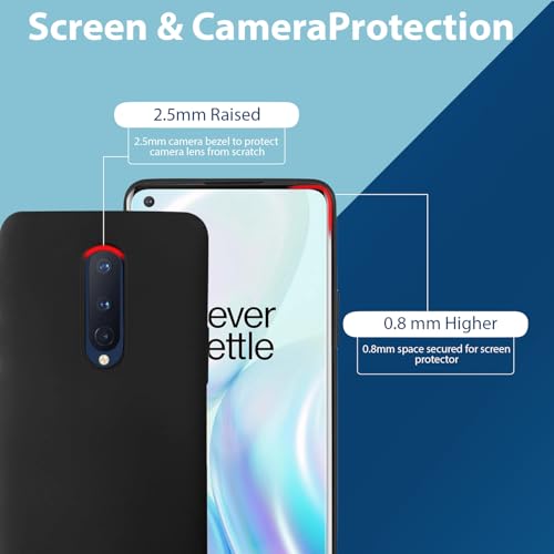 Image of LIRAMARK Liquid Silicone Soft Back Cover Case for OnePlus 8 /1+8 (Black)