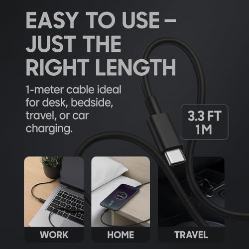 Image of Moto 68W Original Type-C Cable 1M (3.3 FT) TurboPower Charging Cable Compatible With Motorola 60 /50 /40 /30 /Edge /Fusion /ProNeo /razr /Stylus /G05 /G85 /G45 /G64 / G84 /G62 /G54 /G84 /G54 /E40 /G35 /G96 /G86 /G82