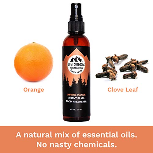 Natural Air Freshener - Orange Clove - Essential Oil Odor Eliminating Room Spray By Lumi Outdoors #TOP3