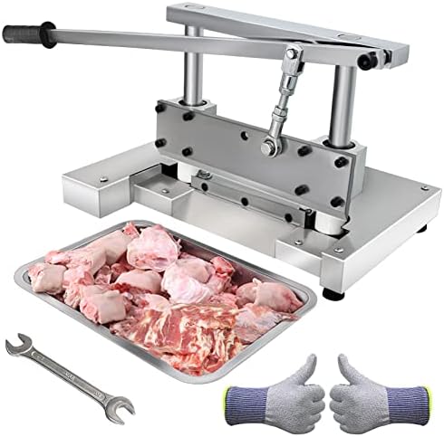 Bone Cutting Machine, Manual Desktop Bones Cutting Machine Stainless Steel Blade, Chicken Duck Bone Cutter Pig Ribs Meat Sawing Machine for Home Commercial Restaurant Kitchen