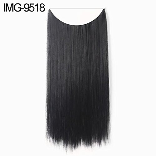 guohanfsh Fio invisível sem clipes em extensões de cabelo, peruca sintética ondulada reta IMG-9555