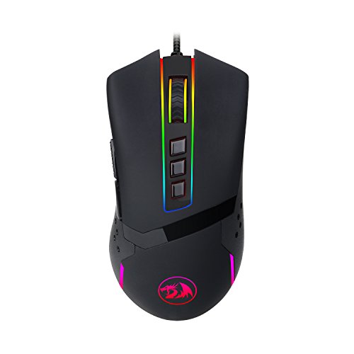 Redragon M712 Wired Gaming Mouse RGB LED Backlit MMO, 9 Button Ambidextrous Macro Programmable Computer Mice, Octopus, 10000 DPI for Windows PC Gamer (Wired RGB Backlit) - Thumbnail 3