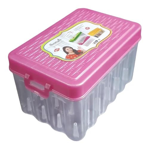 Image of Thread and Needle Box - Big Size 24 spools Empty Thread Box /Tailor Box (Multicolour) (24 REELS RIGHTANGLE)